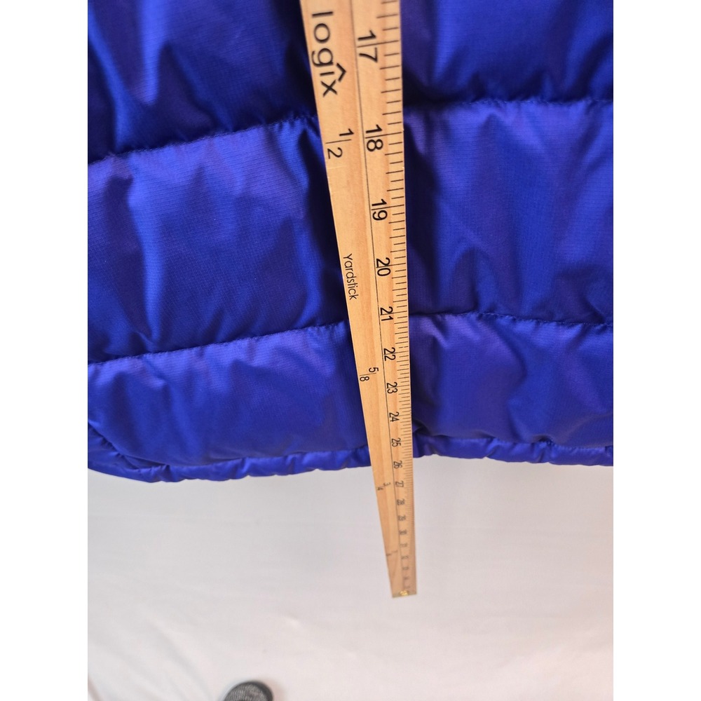 The North Face Mens Puffer Jacket Blue Black 550 Down Hooded Coat 1421 Size S - Picture 8 of 9